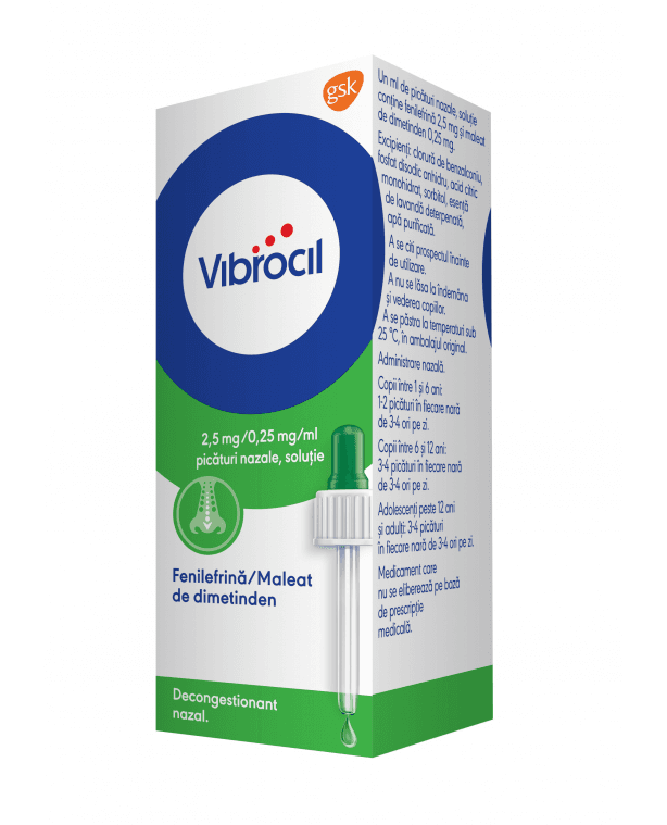 Vibrocil 2,5 mg/0,25mg/ml x 1 picaturi nazale-sol 15 ml