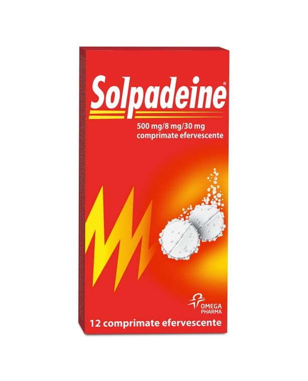 Solpadeine, 500 mg/8 mg/30 mg, 12 comprimate efervescente, Omega Pharma