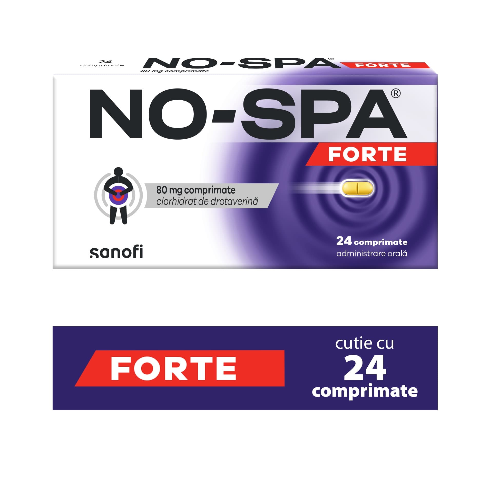 No-Spa Forte 80 mg x 24 comprimate