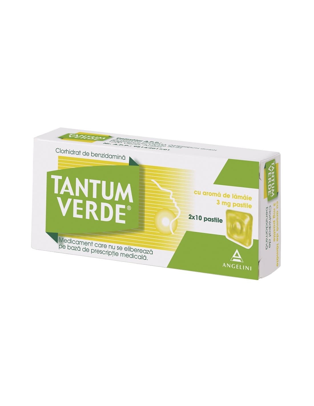 Tantum Verde cu aroma de lamaie 3 mg x 20 pastile