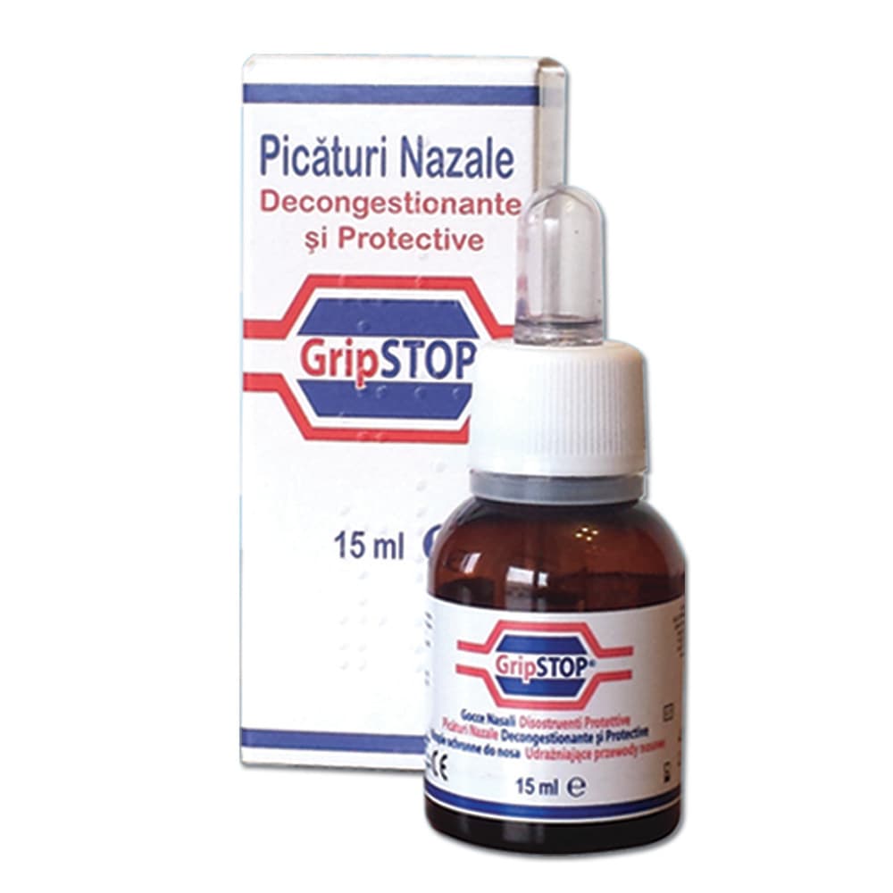 Picaturi nazale Grip Stop, 15 ml, Plantamed