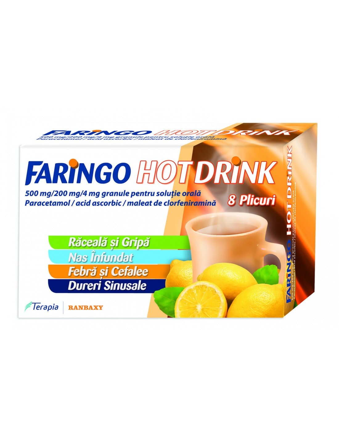 Faringo Hot Drink, 8 plicuri, Terapia