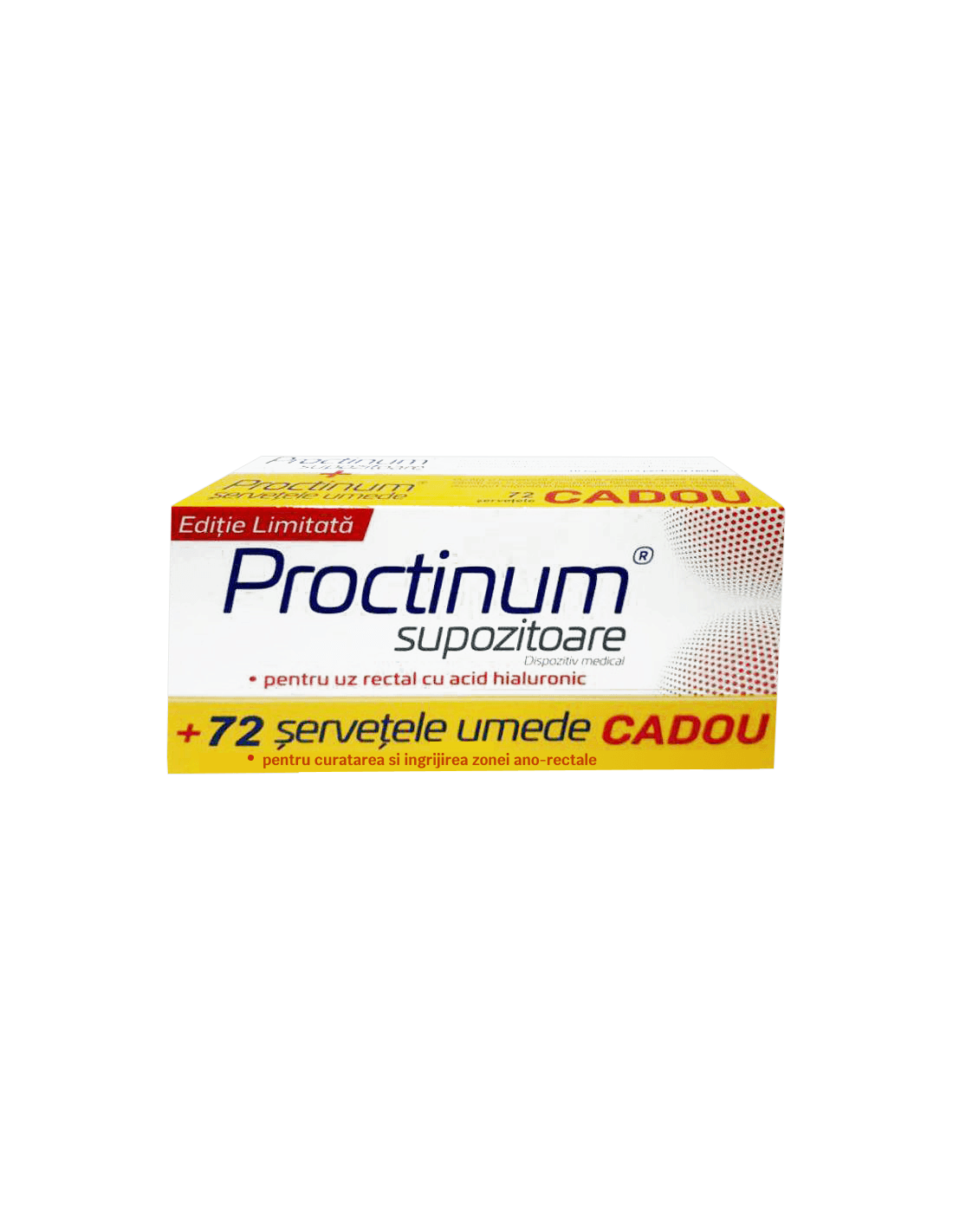 Proctinum pachet 10 supozitoare + 72 Servetele umede, Zdrovit