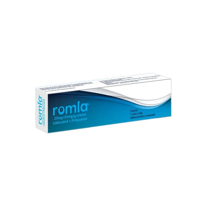 Crema anestezica cu lidocaina si prilocaina Romla, 25mg/25mg/g, 30 g, Elantis Farma