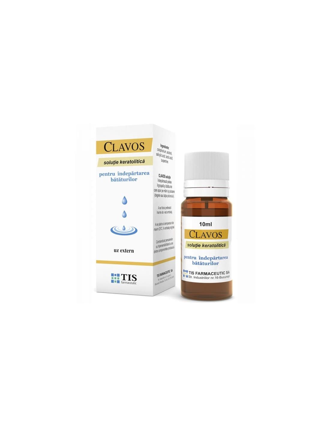 Clavos solutie,10 ml, Tis Farmaceutic, pentru indepartarea bataturilor