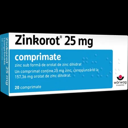 Zinkorot, 25 mg, 20 comprimate, Worwag