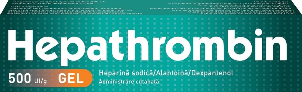 Hepathrombin 500 UI/g gel 40g Stada