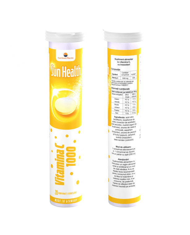 Vitamina C, 1000 mg, 20 comprimate efervescente, Sun Wave Pharma