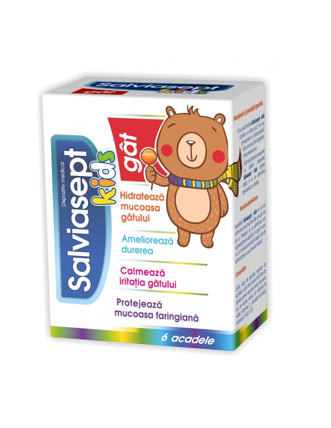 Salviasept Kids durere gat acadele 6 buc., Zdrovit