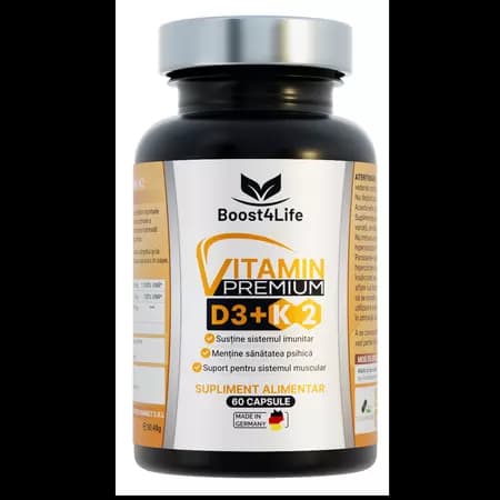 Vitamina D3+K2 Premium GreenCaps, 60 capsule, Boost4life